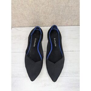 Rothys The Point Solid Black Pointed Toe Knit Flats Womens Size 10